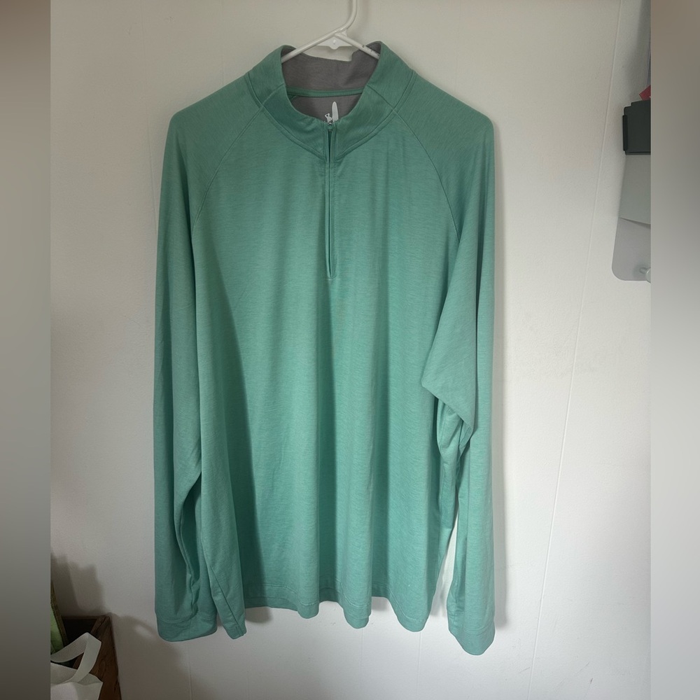 Johnnie-O Men's Green Quarter-Zip Shirt